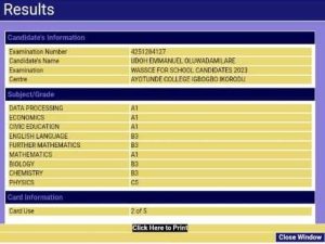 WAEC RESULT: Udoh Emmanuel Oluwadamilare UTME TOP scorer 