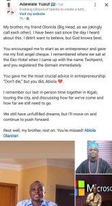 Techpoint tribute on Abiola 